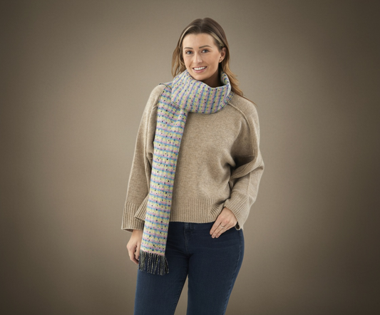 Black Spotted Lambswool Scarf - The Yorkshire Scarf Company