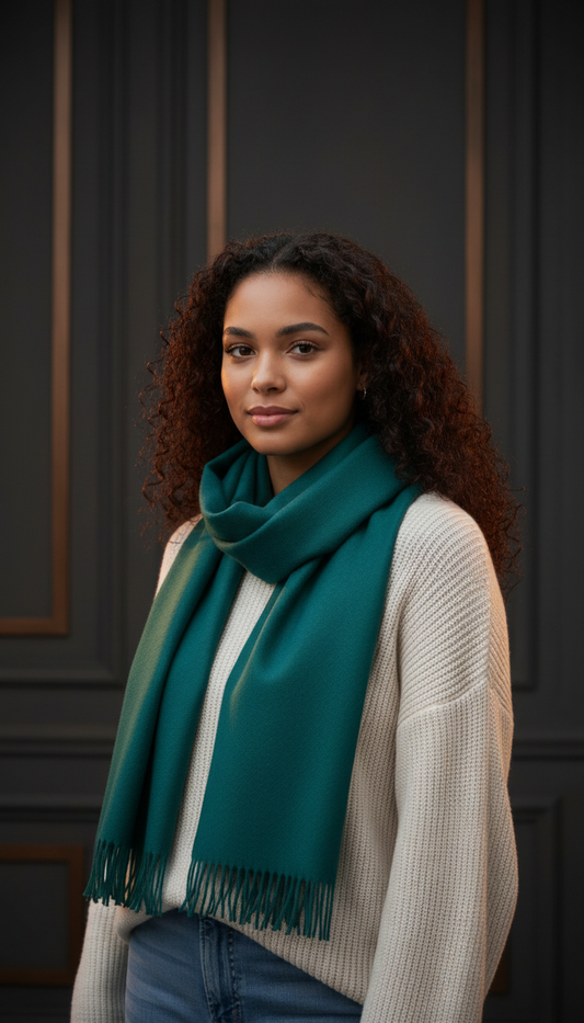 Teal Lambswool Scarf - The Yorkshire Scarf Company