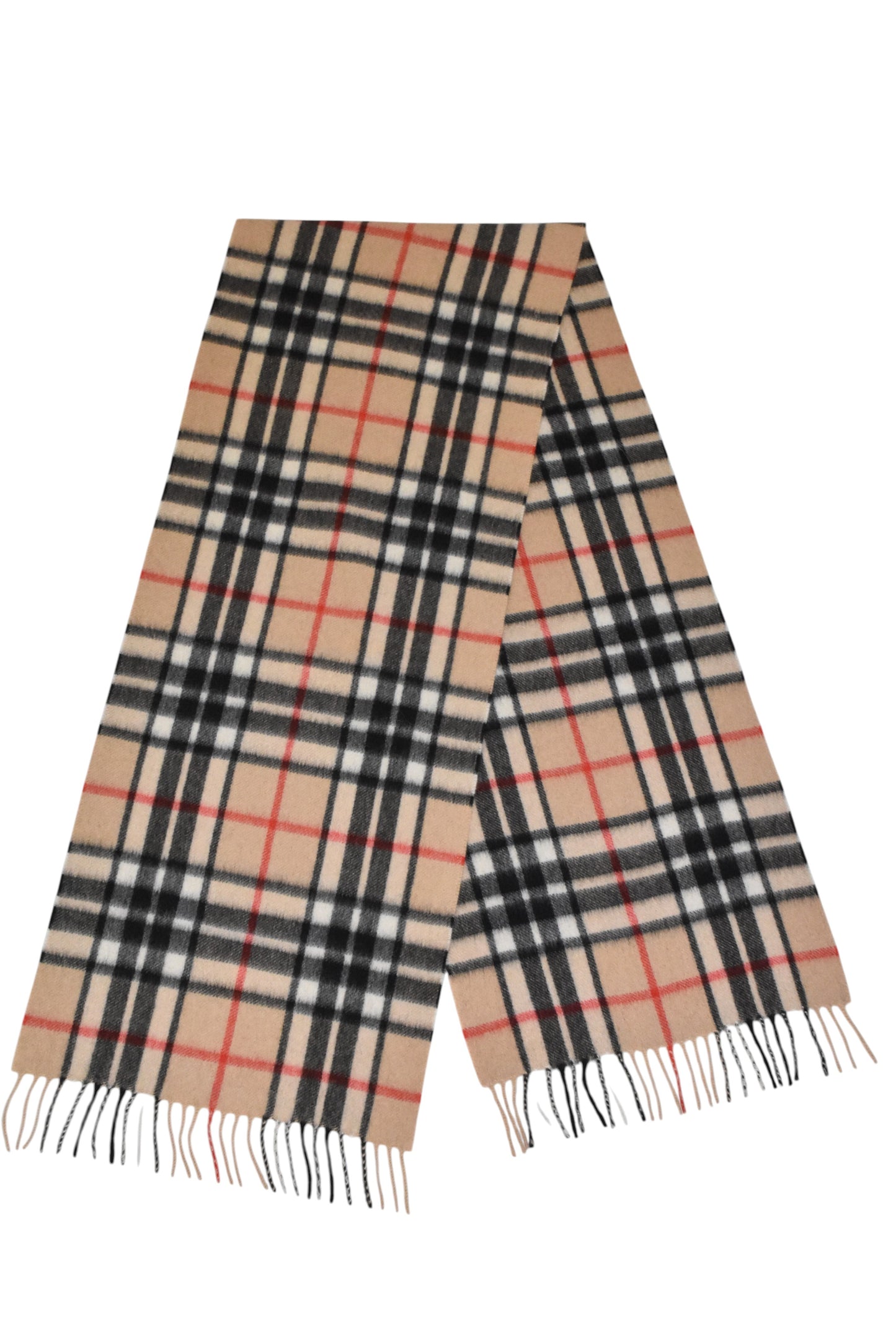 Classic Camel Thomson Tartan Cashmere Scarf