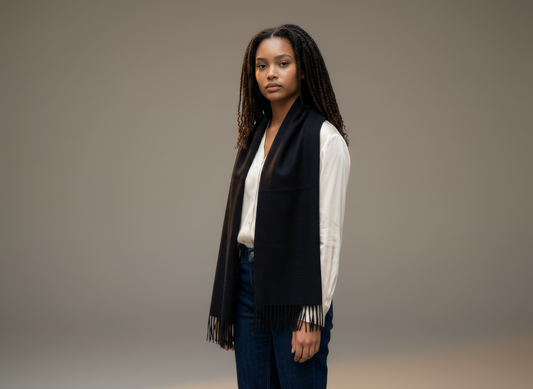Black Merino Scarf