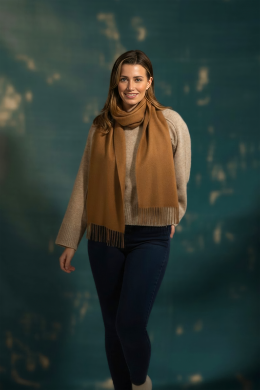 Écharpe en cachemire camel