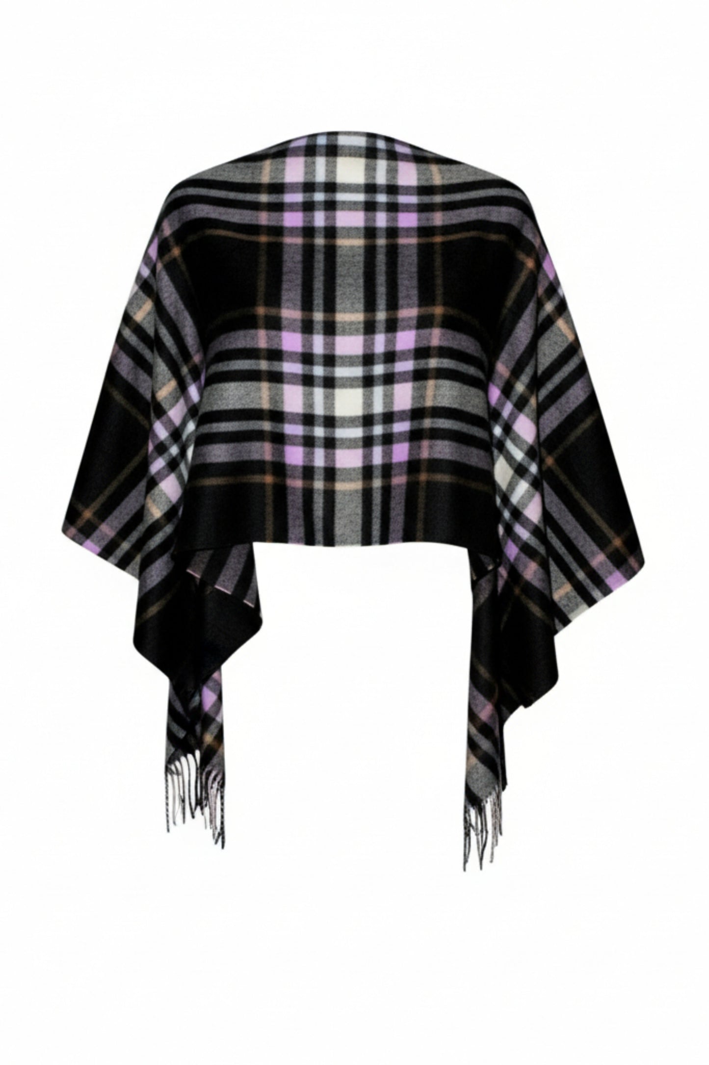 Charcoal, Lilac & Blue Plaid Stole
