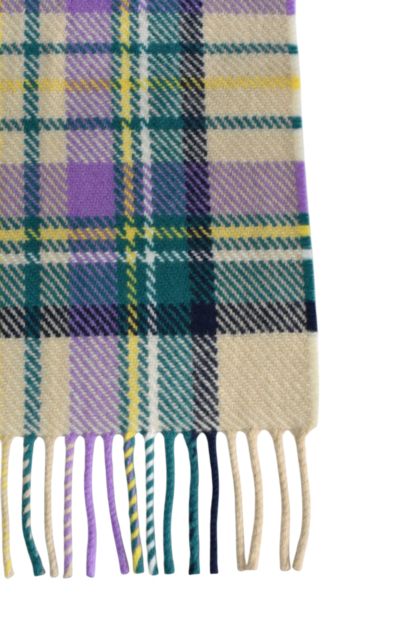 Blue, Green & Lilac Tartan lambswool Scarf