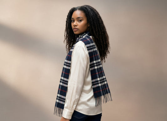 Navy Blue Thompson Merino Scarf