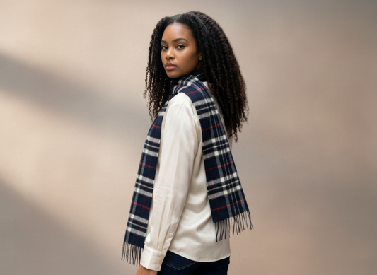 Navy Blue Thompson Merino Scarf