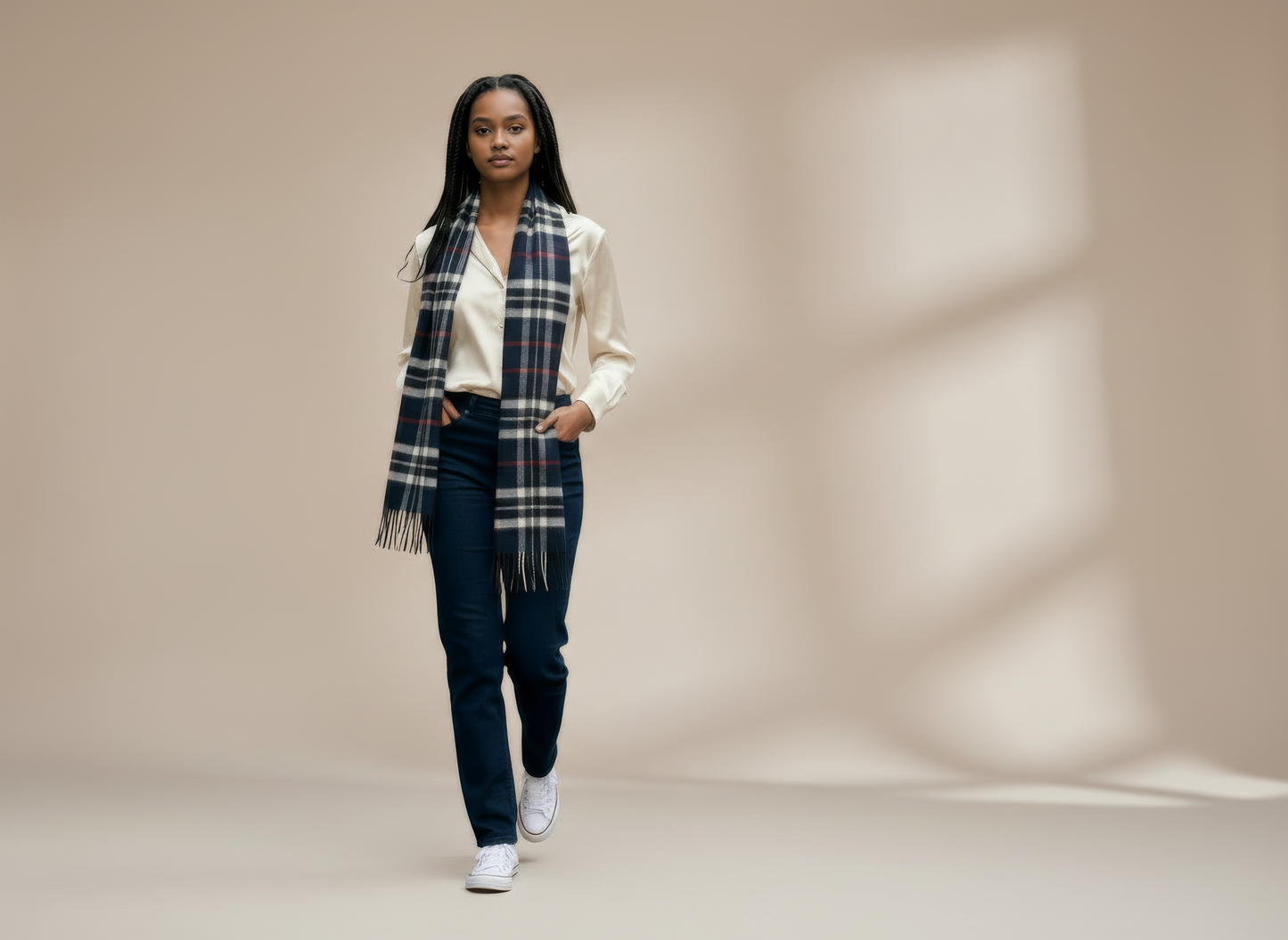 Navy Blue Thompson Merino Scarf