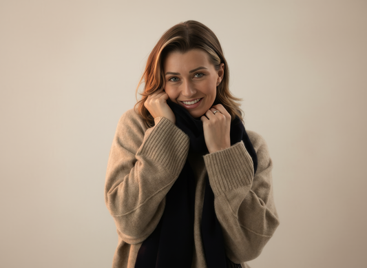 Navy Blue Cashmere Scarf