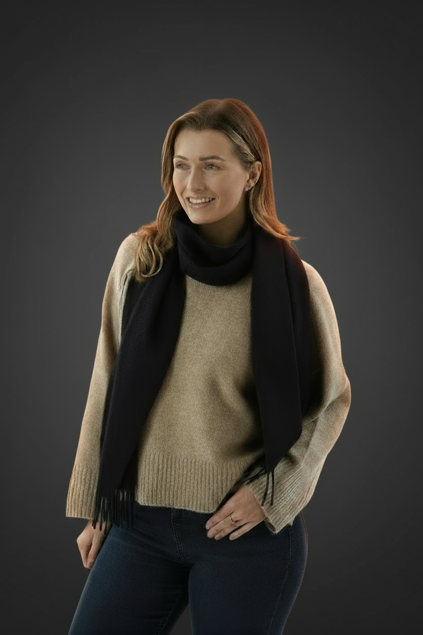 Navy Blue Cashmere Scarf