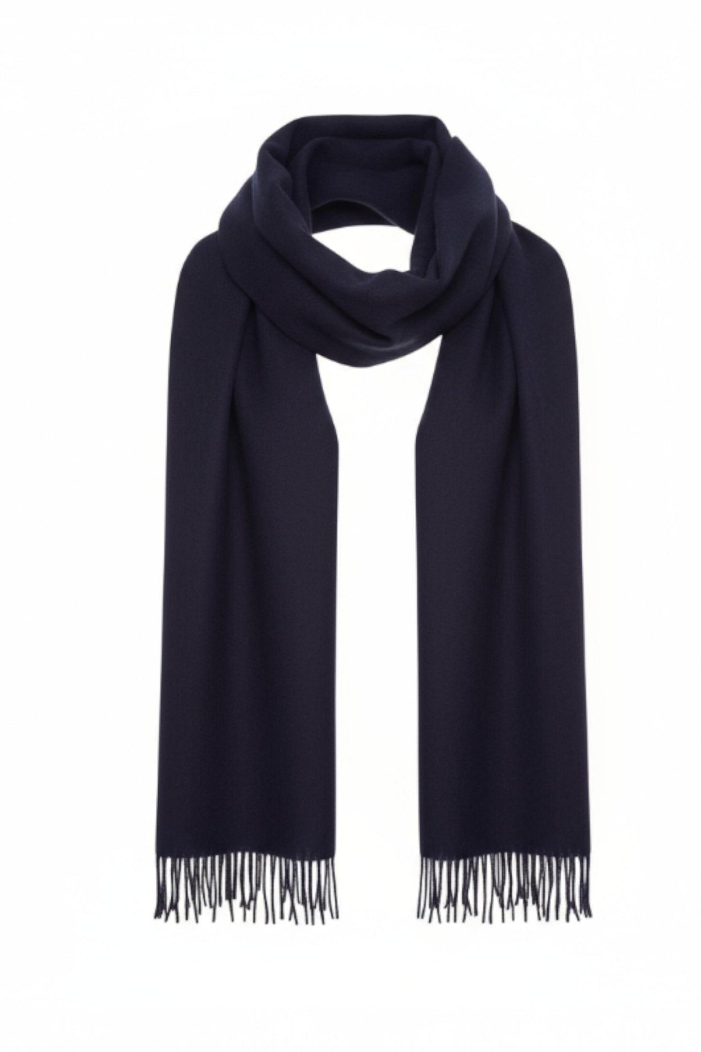 Écharpe en laine d'agneau bleu marine