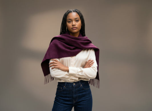 Dark Pink Merino Scarf