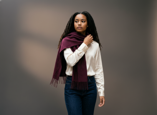 Dark Pink Merino Scarf