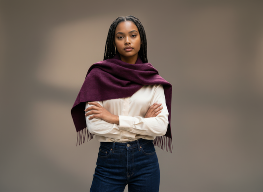 Dark Pink Merino Scarf