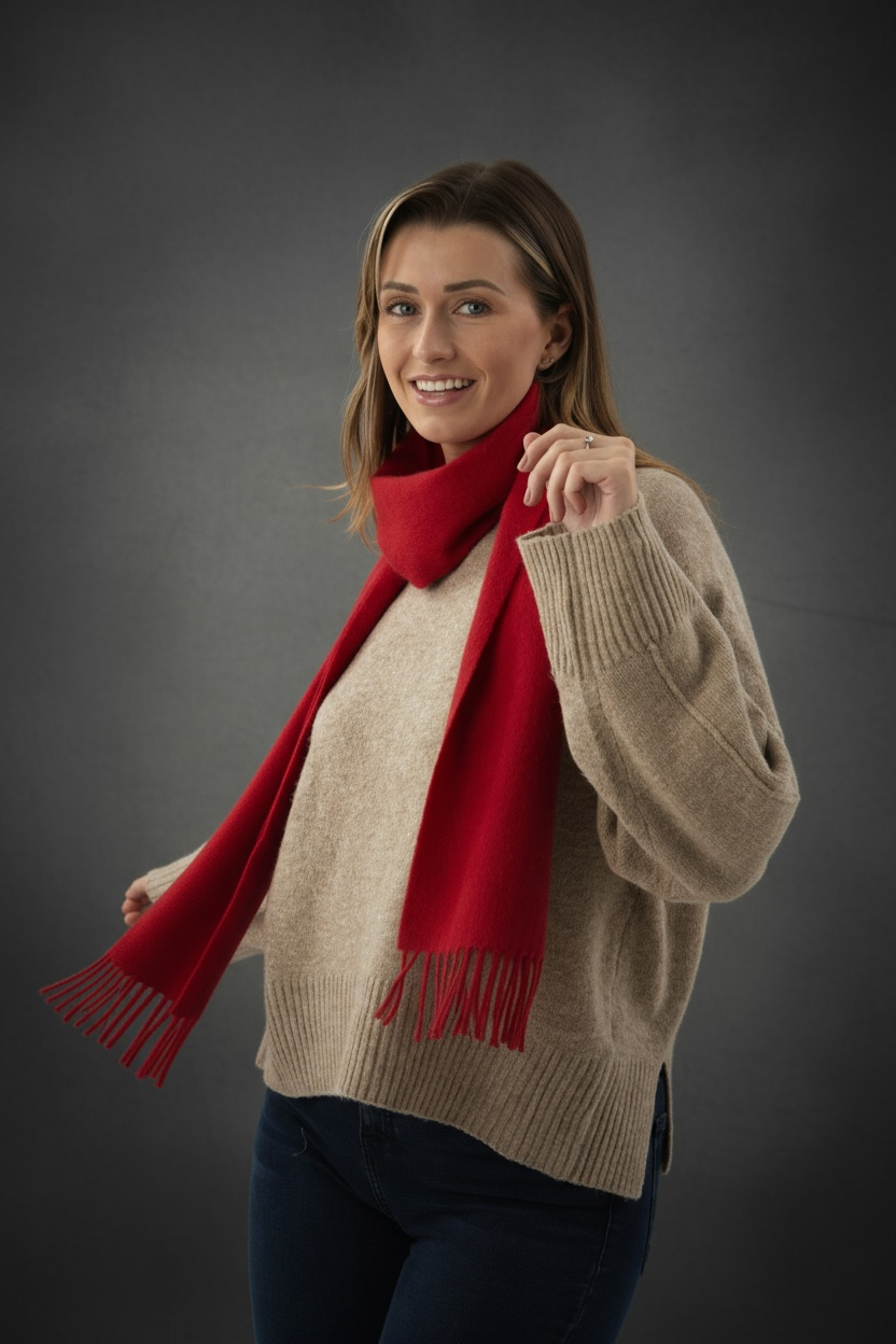 Red Cashmere Scarf