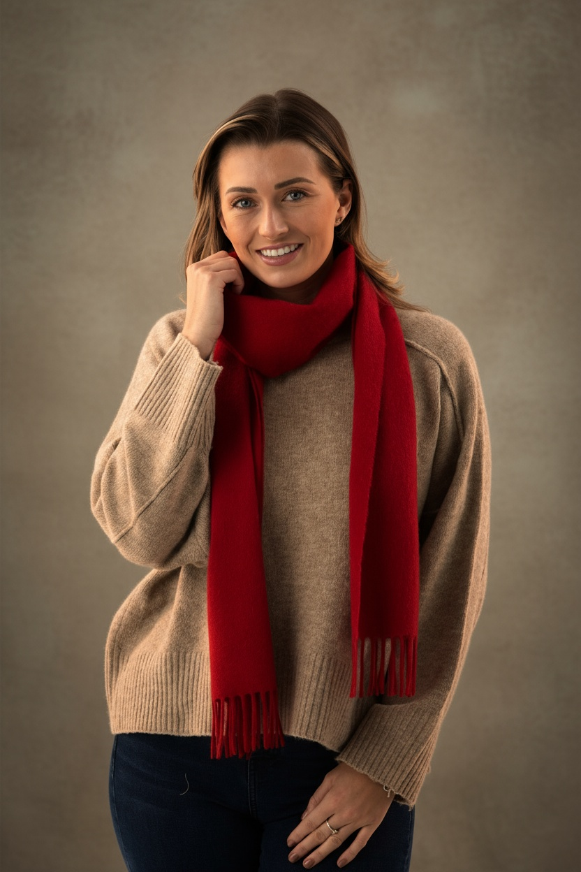 Red Cashmere Scarf