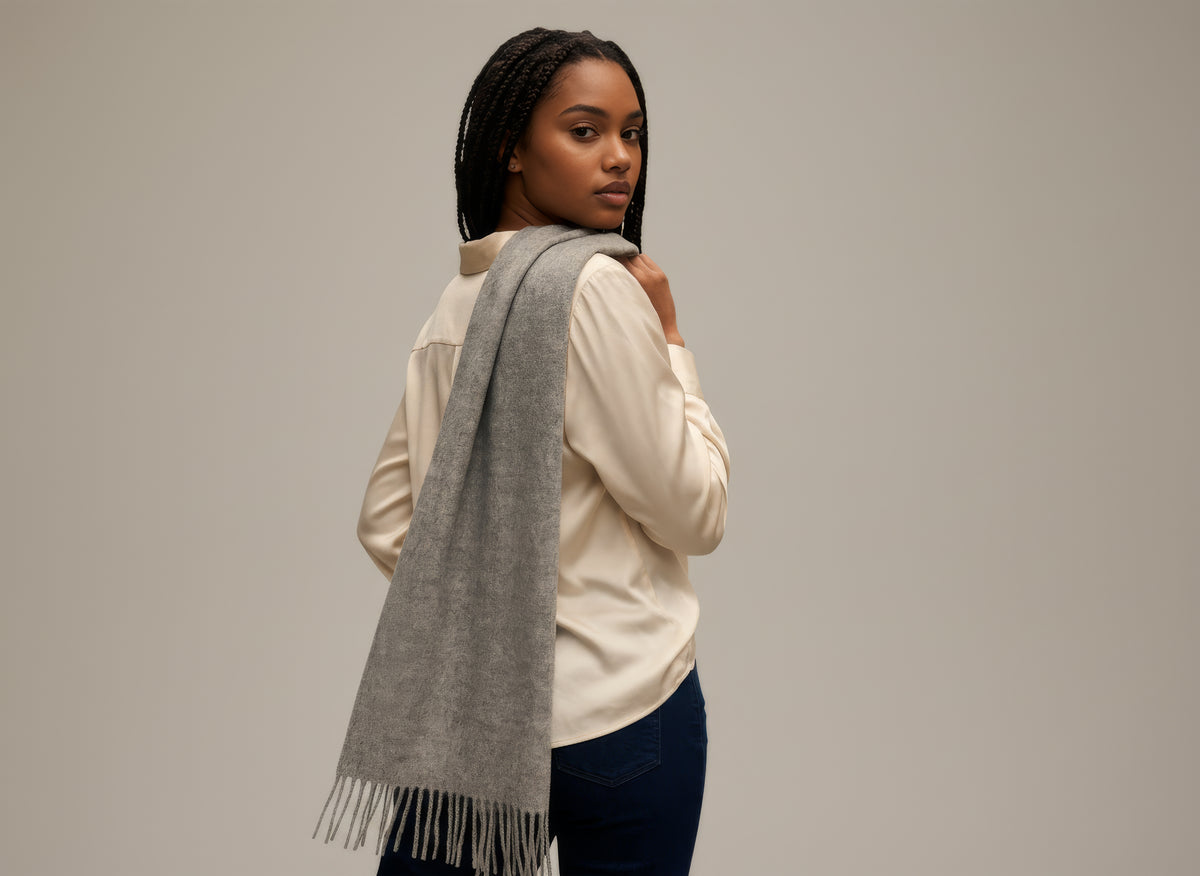 Silver Merino Scarf