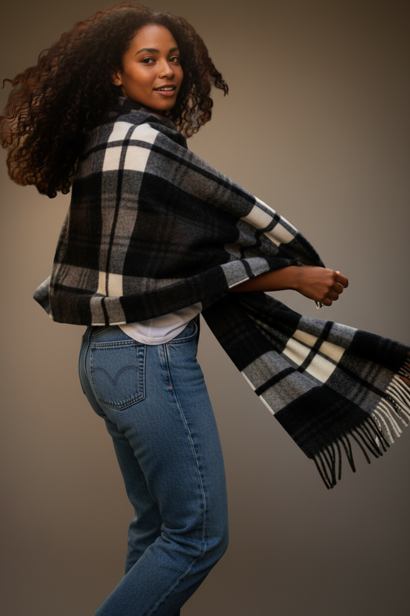 Classic Black, Brown & Froth Stole