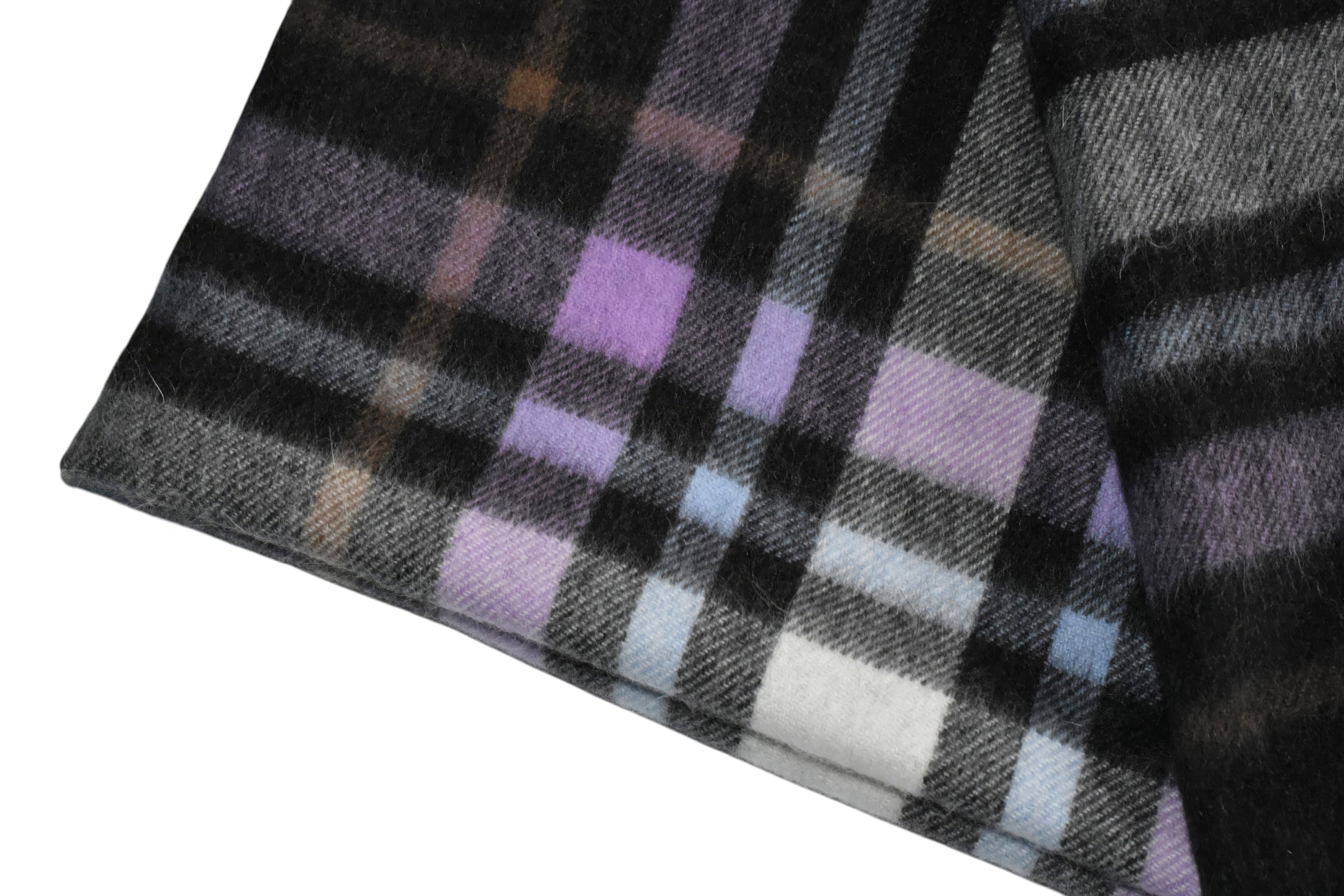 Charcoal, Lilac & Blue Plaid Stole