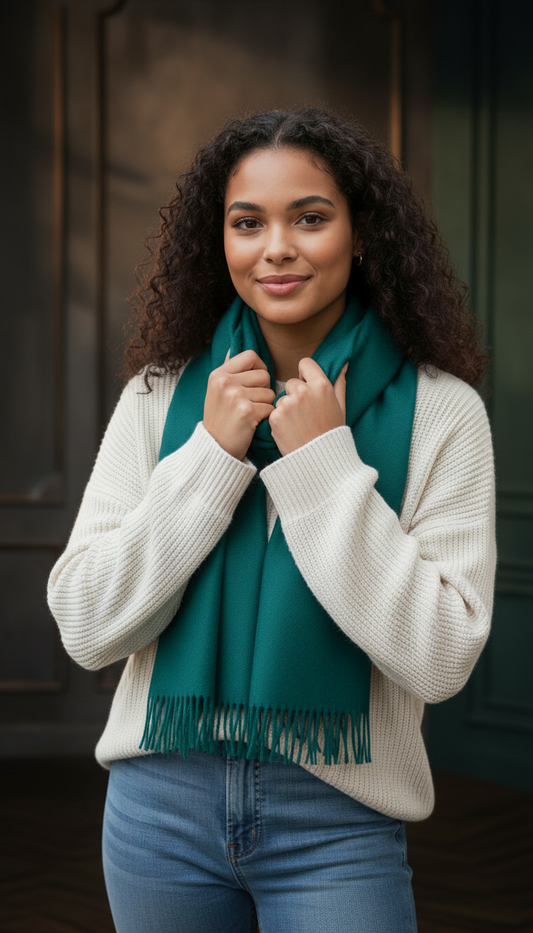 Teal Lambswool Scarf