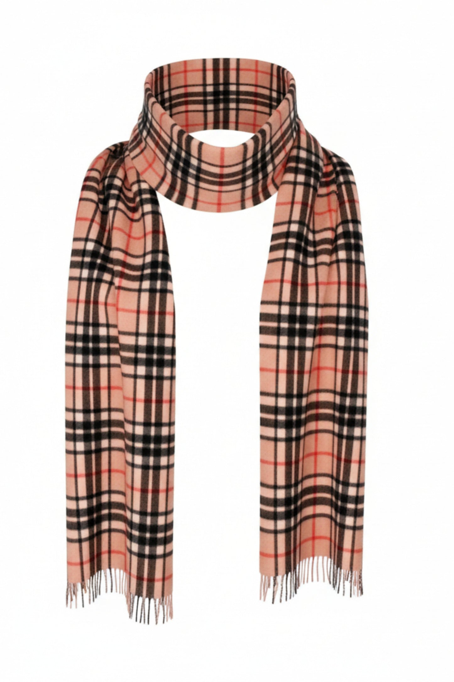 Classic Camel Thomson Tartan Cashmere Scarf