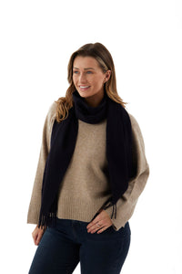 Navy Blue Cashmere Scarf