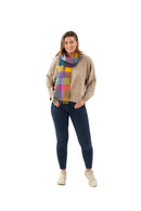 Colourful Block Check Pattern Cashmere Scarf