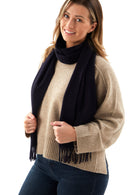 Navy Blue Cashmere Scarf