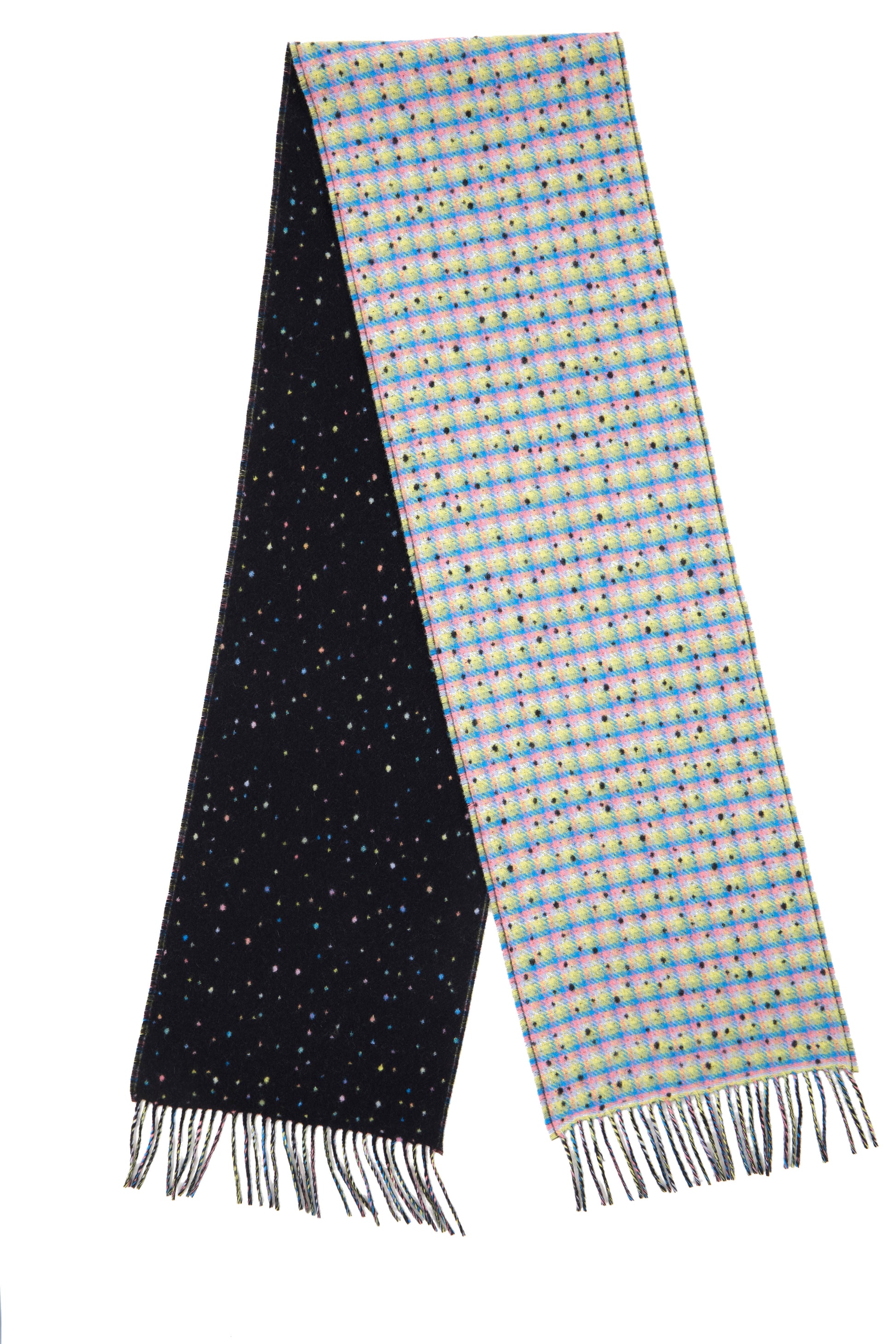 Black Spotted Lambswool Scarf - The Yorkshire Scarf Company