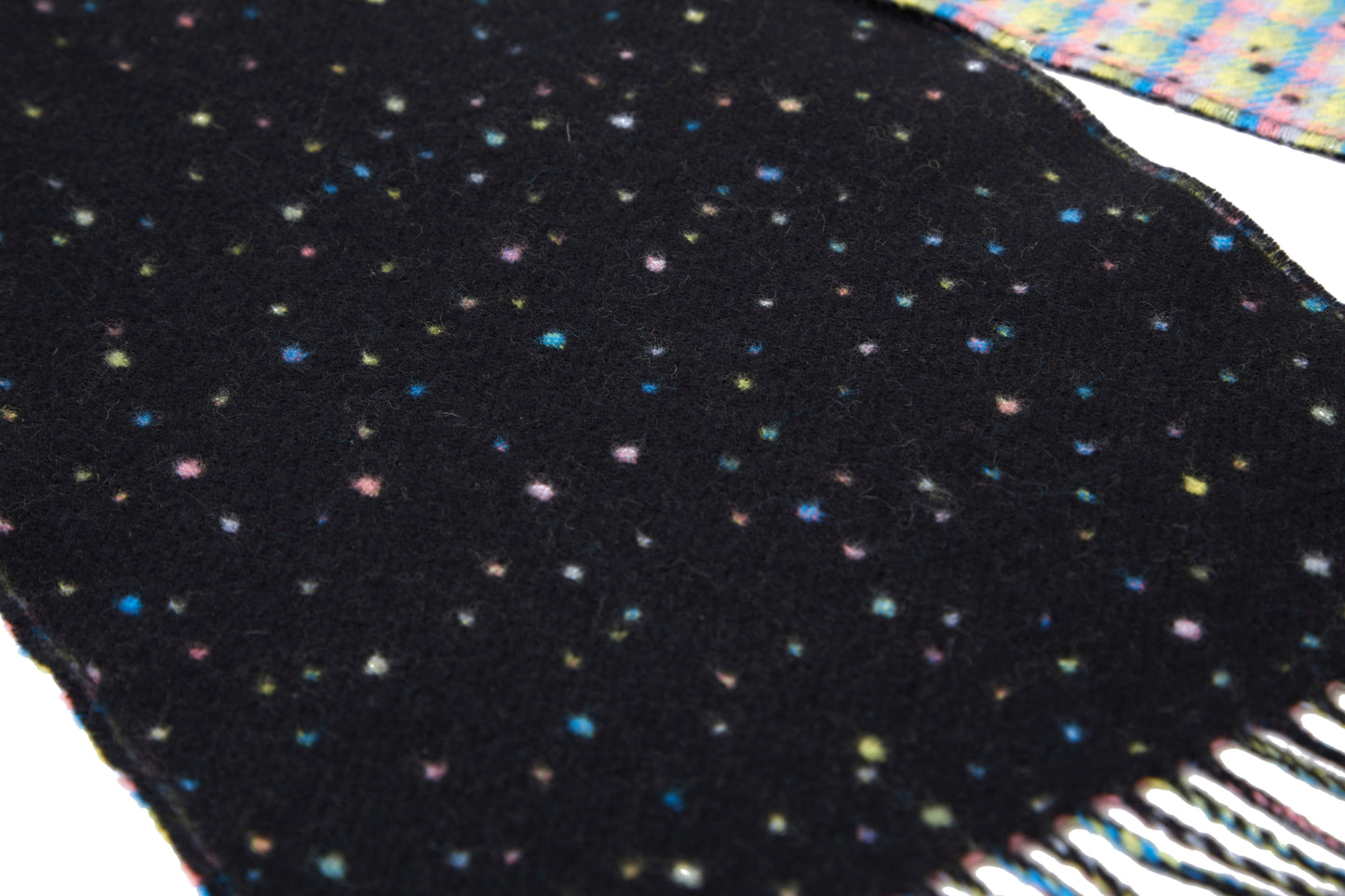 Black Spotted Lambswool Scarf - The Yorkshire Scarf Company