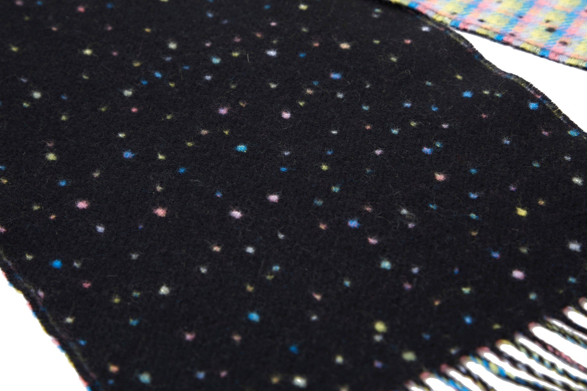 Black Spotted Lambswool Scarf - The Yorkshire Scarf Company