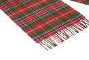 Red Check Tartan Lambs Wool Scarf