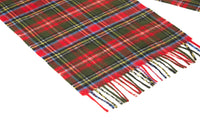 Red Check Tartan Lambs Wool Scarf