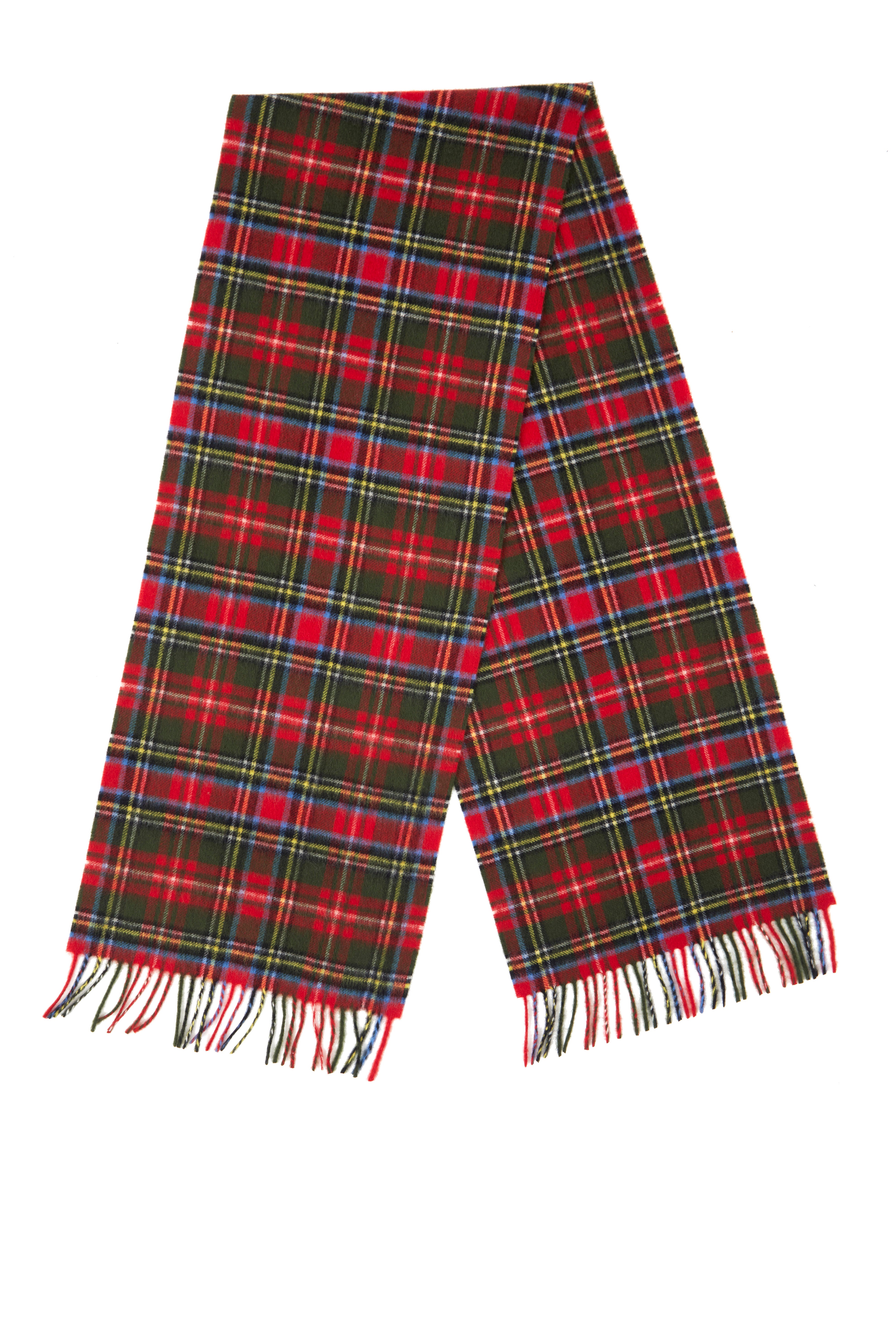 Red Check Tartan Lambs Wool Scarf