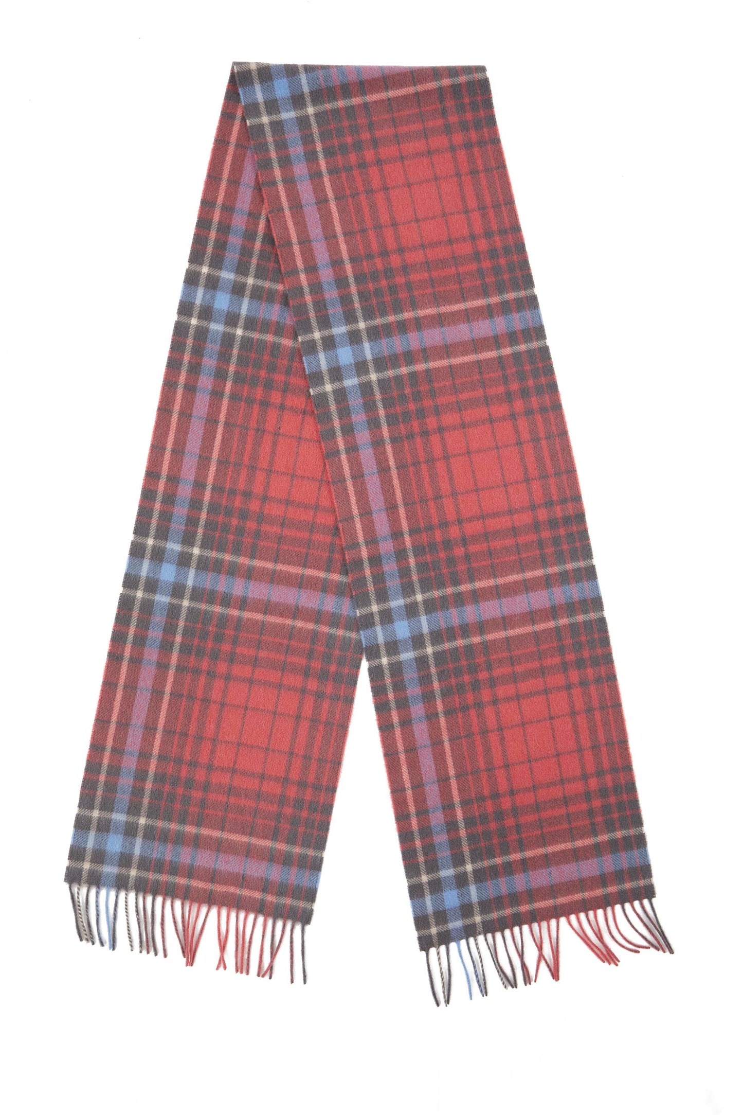 Pink and Grey Plaid Cashmere Scarf - The Yorkshire Scarf Company