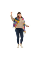 Colourful Block Check Pattern Cashmere Scarf