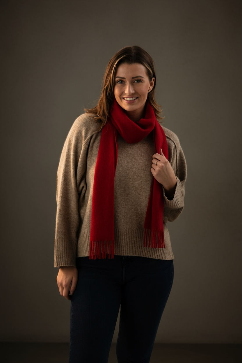 Red Cashmere Scarf