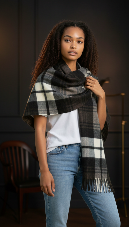 Classic Black, Brown & Froth Stole